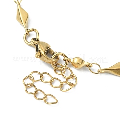 Ion Plating(IP) 304 Stainless Steel Rhombus Link Chain Bracelets for Women&nbsp;BJEW-D023-01G