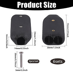 ナイロン再利用可能ロープクランプ6袋  ブラック  74x38x34mm  穴：16x14mm&nbsp;AJEW-CA0004-80D
