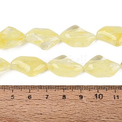 手作りランプワークビーズ連売り  ポリゴン  シャンパンイエロー  21~22x13.5~14x7.5~8.5mm  穴：0.9~1mm  約20個/連  16.14~16.54インチ（41~42cm）&nbsp;LA-N046-02N