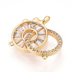 Brass Micro Pave Cubic Zirconia Charms&nbsp;KK-N261-06G