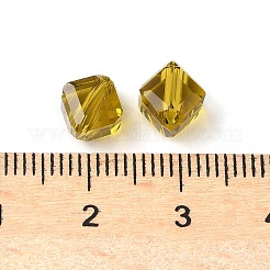 ガラス k9 ガラス  模造オーストリアクリスタルビーズ  多面カット  正方形  ダークチソウ  6x6x6mm  穴：1mm&nbsp;GLAA-H024-14A-08