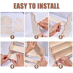 4-Tier Wood Display Riser Stands for Greeting Cards&nbsp;ODIS-GL0001-10