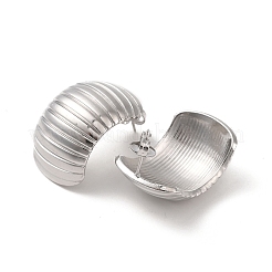 変色しない304ステンレススチール製スタッドピアス（女性用）  ステンレス鋼色  27.5x18mm&nbsp;EJEW-L272-008P