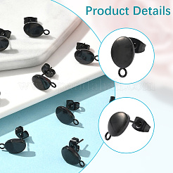 50Pcs Ion Plating(IP) 304 Stainless Steel Stud Earring Findings&nbsp;STAS-BBC0007-47