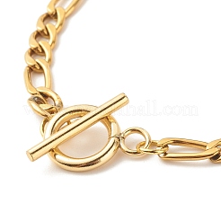 304 Stainless Steel Figaro Chain Bracelet with Toggie Clasp for Women&nbsp;BJEW-JB07690