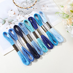 8 Skeins 8 Colors 6-Ply Polyester Embroidery Floss&nbsp;OCOR-CY0002-09B