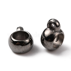 Ccb プラスチック チューブ ベイル  ロンデルループベイルビーズ  ガンメタ色  12.5x8.5x5mm  穴：1.5mm  内径：5mm&nbsp;FIND-WH0038-90B