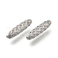 真鍮ビーズ  カドミウムフリー＆ニッケルフリー＆鉛フリー  オーバル  プラチナメッキ  15x4mm  穴：1.2mm&nbsp;KK-M318-11P