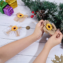 15Pcs 3 Styles Bowknot & Sunflower Linen Costume Accessories&nbsp;DIY-PH0034-20