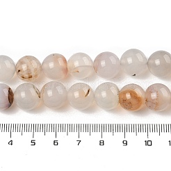 天然樹枝状瑪瑙ビーズ連売り  ラウンド  12mm  穴：0.8mm  約33個/連  15.75''（40センチメートル）&nbsp;G-A248-A07-02