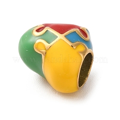 Ion Plating(IP) 304 Stainless Steel Enamel European Beads&nbsp;STAS-G308-25G