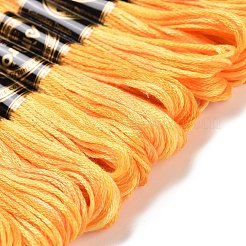 10かせ 6層ポリエステル刺繍フロス  クロスステッチの糸  セグメント染め  ゴールド  0.5mm  約8.75ヤード（8m）/かせ&nbsp;OCOR-K006-A48