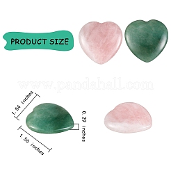 2Pcs 2 Style Heart Natural Mixed Gemstone Massage&nbsp;G-SZ0001-76B