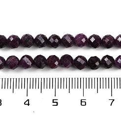 天然ルビービーズ連売り  グレードAA  多面カット  ラウンド  5mm  穴：0.7mm  約81個/連  15.35''（39センチメートル）&nbsp;G-P553-G01-04