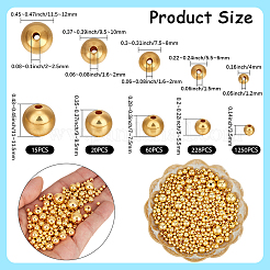1573個 5スタイル ABSプラスチックビーズ  ラウンド  黄金メッキ  4~12x3.5~11.5mm  穴：1.2~2mm&nbsp;OACR-PA0001-60