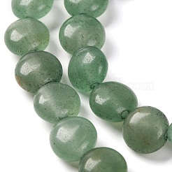 天然石グリーンアベンチュリンビーズ連売り  フラットラウンド  7.5~8x4.5~5mm  穴：1.2mm  約50~51個  14.57~15.35インチ（37~39cm）&nbsp;G-T047-A14-01