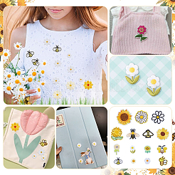 60Pcs 15 Styles Computerized Embroidery Cloth Iron on/Sew on Patches&nbsp;DIY-PH0034-96