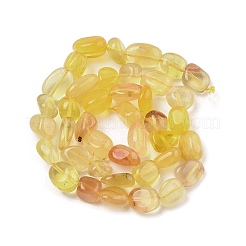 天然な黄色の蛍石ビーズ連売り  ナゲット  タンブルストーン  7.5~14x7.5~10x3.5~8mm  穴：1mm  約40個/連  15.35''（39センチメートル）&nbsp;G-G160-B02-01