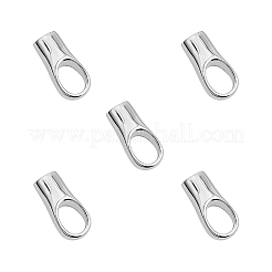 304ステンレススチールコードエンド  エンドキャップ  ステンレス鋼色  18x9x7mm  穴：6x8mm  5mm内径  5個/箱&nbsp;STAS-UN0009-32B
