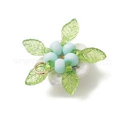 Natural Howlite & Glass Pendants&nbsp;PALLOY-MZ01192-01