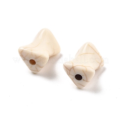 クラックオペークアクリルビーズ  模造ターコイズ  骨の形状  湯通しアーモンド  12x7.5x10mm  穴：1.8mm&nbsp;OACR-Z026-16