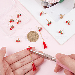 12Pcs Brass Enamel Stud Earring Findings&nbsp;KK-BC0010-08