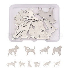 304ステンレススチール子犬ペンダント  心の犬  ステンレス鋼色  14~30x11~30x1.1~1.5mm  穴：1.5mm  10個/箱&nbsp;STAS-CJ0001-128