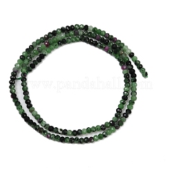天然石ルビーインゾイサイトビーズ連売り  多面カット  ロンデル  3x2mm  穴：0.6mm  約184個/連  15.67''（39.8センチメートル）&nbsp;G-NH0050-A01-01