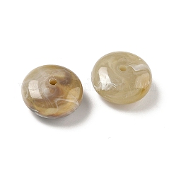 アクリル天然石風ビーズ  ロンデル  ツートン  ダークカーキ  13~15.5x6~7.5mm  穴：1.8mm  約657個/500g&nbsp;MACR-K359-65D