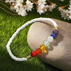 Natural & Synthetic Gemstone & Glass Seed Beads Stretch Bracelets for Women&nbsp;CR6398