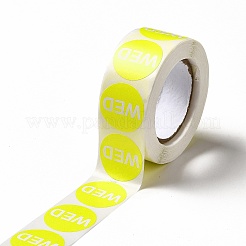 紙ステッカーロール  DIY スクラップブッキングクラフト用のラウンドドットデカール  週  きいろ  25mm  500PCS /ロールについて&nbsp;LS-STIC-E002-02C