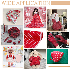 綿織物  服装アクセサリー  水玉模様  レッド  1020x1580x0.2mm&nbsp;DIY-WH0678-82C