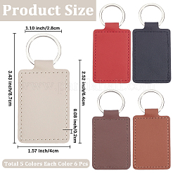 30Pcs 5 Colors PU Keychains&nbsp;KEYC-CL0001-30