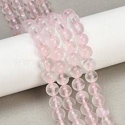 天然石ローズクォーツビーズ連売り  ラウンド  8.5~9mm  穴：1mm  約46個/連  14.96~15.16''（38~38.5センチメートル）&nbsp;G-F792-C10-06
