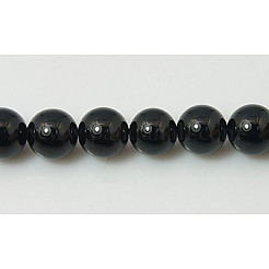 天然石トルマリンビーズ連売り  ラウンド  ブラック  4mm  穴：0.8mm  約95個/連  15インチ&nbsp;X-G-H1603-4mm