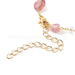 Nuggets Natural Strawberry Quartz Beaded Bracelet Makings&nbsp;AJEW-JB00953-03