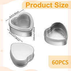 60Pcs Tinplate Packing Boxes with Visible Window Lid&nbsp;CON-WA0001-12