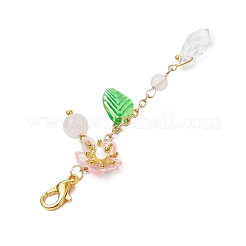 5Pcs Flower & Leaf Acrylic Pendant Decorations&nbsp;HJEW-JM02571