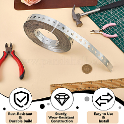 15mの鉄板ロール  DIYクラフト用品  プラチナ  19mm  穴：4.8~6.4mm&nbsp;DIY-WH0622-579