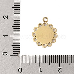 304ステンレススチールエナメルペンダント  花のチャーム  ゴールドカラー  16x13x1mm  穴：1.8mm&nbsp;STAS-P377-10G-B