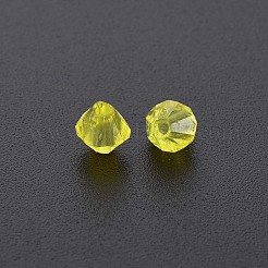 透明なアクリルビーズ  多面カット  双円錐形  きいろ  5x4.5mm  穴：1.2mm  約10068個/414g&nbsp;LS-MACR-S373-84-B02