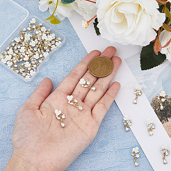 Flower Alloy Cabochons&nbsp;MRMJ-WH0001-10