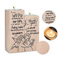 Wood Candle Holder&nbsp;AJEW-WH0268-005