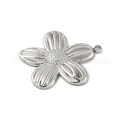 304ステンレスペンダント  花のチャーム  変色防止  ステンレス鋼色  28x26x3mm  穴：2mm&nbsp;STAS-P388-08P