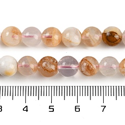 天然石桜色アゲート瑪瑙ビーズ連売り  ラウンド  8~8.5mm  穴：1.2mm  約48個/連  15.55''（39.5センチメートル）&nbsp;G-H062-A02-02