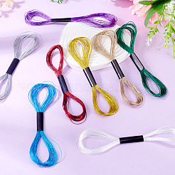 8 Skeins 8 Colors 6-Ply Polyester Metallic Embroidery Floss&nbsp;DIY-TAC0020-73