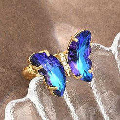 Brass Micro Pave Cubic Zirconia Finger Rings&nbsp;GL-CBA65A8-01G-14
