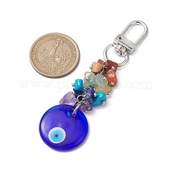 Blue Evil Eye Lampwork Pendant Decooration&nbsp;HJEW-JM01969-03