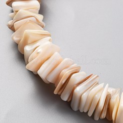 天然淡水シェルビーズ連売り  正方形  ミックスカラー  11~16.5x10~13x1~7mm  穴：1.2mm  約190個/連  14.96インチ（38cm）&nbsp;SHEL-C001-10