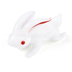 Handmade Lampwork Rabbit Display Decorations&nbsp;LAMP-N034-12